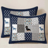 Dachshund Patchwork Quilted 3‑Piece Bedding Set