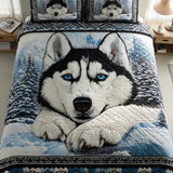 Arctic Husky Dream 3-Piece Quilted Bedding Set