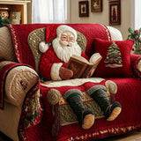 Christmas Santa Claus Quilted Sofa Cover