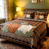 Pumpkin Season 3-Piece Quilted Bedding Set