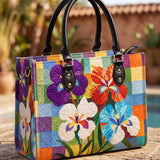 Iris Quilted Leather Strap Bible Handbag