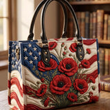 Patriot Petal Quilted Leather Strap Bible Handbag