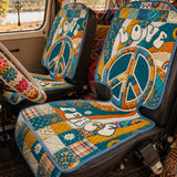 Hippie Love Peace Quilted Car Seat Protector