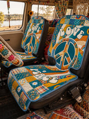 Hippie Love Peace Quilted Car Seat Protector