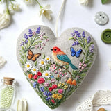 Heart Embroidery Kit - Spring Garden Bird | Fun Handcraft Project | Ideal Gifting Pick