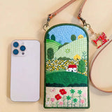 Flamingo Quilted Slim Phone Crossbody Bag