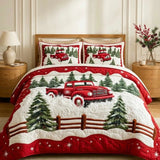 Vintage Holiday Ride 3-Piece Quilted Bedding Set