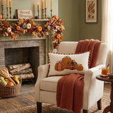Multi-Pattern Pumpkin Pom Pom Lumbar Pillow Cover