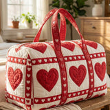 Love Heart Quilted Duffle Bag