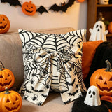 Halloween Spider Web Bow Pillow Cover