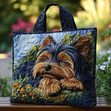 Yorkie Heart Quilted Tote Bag