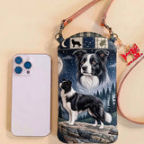 Border Collie Quilted Slim Phone Crossbody Bag