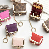 Genuine Leather Mini Coin Purse-Solid Color Kiss Lock Change Pouch