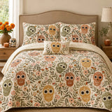 Sugar Skull Botanical Quilted 3-Piece Bedding Set