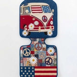 Hippie Flag And Peace Quilted Car Seat Protector