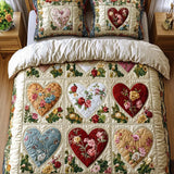 Patchwork Hearts 3- Piece Quilted Bedding Set