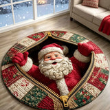 Santa Zipper Surprise Quilted Round Mat