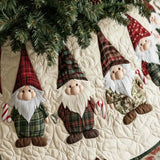 Elf Enclave Quilted Christmas Tree Skirt