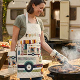 Campervan Quilted Apron Set (2-Piece) – Padded Apron + Heat-Resistant Oven Mitts