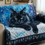 Christmas Charming Cat Quilted Sofa Cover