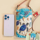 Sea Turtle Quilted Slim Phone Crossbody Bag