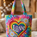 Hippie Love Quilted Tote Bag