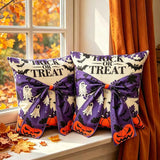 Halloween Ghost Bat Pumpkin Decorative Bow Throw Pillow Cover