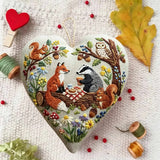 Heart Embroidery Kit - Forest Picnic Animal | Playful Craft Project | Ideal Gathering Present