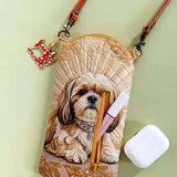 Royal Shih Tzu Jewel Quilted Slim Phone Crossbody Bag