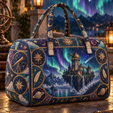 Aurora Floating Castle Astronomical Celestial Star Quilted Duffle Bag