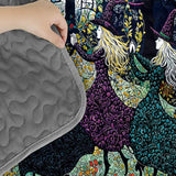 Floral Ghost Pumpkin Skull Halloween All‑Over Print Quilted 3‑Piece Bedding Set