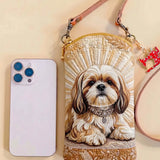 Royal Shih Tzu Jewel Quilted Slim Phone Crossbody Bag