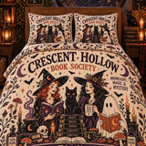 Halloween Witch Book Lovers Series 3-Piece Quilted Bedding Set