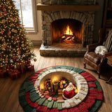 Jolly Santa Quilted Round Mat
