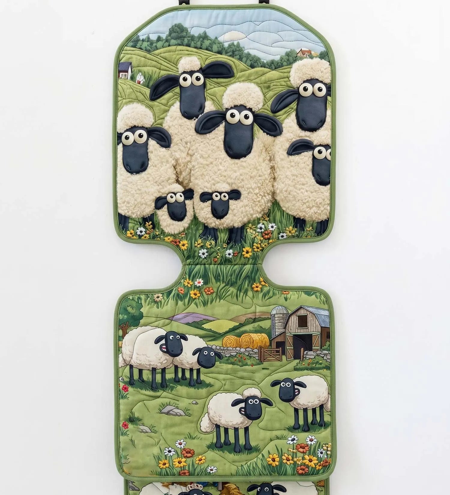 Cute Sheep Quilted Car Seat Protector