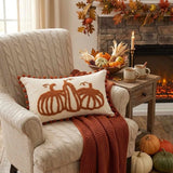 Three Pumpkin Tufted Lumbar Pillow Cover