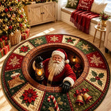 Santa Chimney Surprise Quilted Round Mat