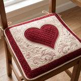 Love Heart Quilted Chair Cushion