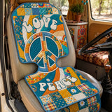 Hippie Love Peace Quilted Car Seat Protector