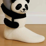 Funny Animal Theme Socks, Colorful Cartoon Print Cotton Socks, Casual Novelty Socks for Gift Party