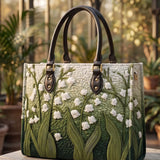 Lily Of The Valley Quilted Leather Strap Bible Handbag