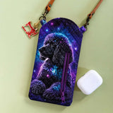 Black Poodle Dog Quilted Slim Phone Crossbody Bag