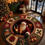 Santa Chimney Surprise Quilted Round Mat