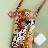 Vintage Berry Dalmatian Quilted Slim Phone Crossbody Bag
