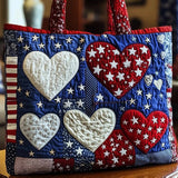 Heart Star Quilted Tote Bag