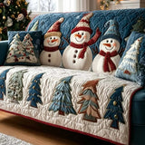Christmas Holiday Glow Quilted Sofa Cover