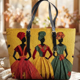 Soulbound Roots Quilted Large Leather Strap Tote Bag
