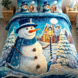 Snowy Smile Field 3-Piece Quilted Bedding Set