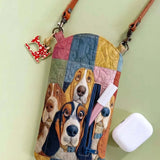 Basset Hound Patchwork Quilted Slim Phone Crossbody Bag