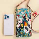 Chicken Quilted Slim Phone Crossbody Bag